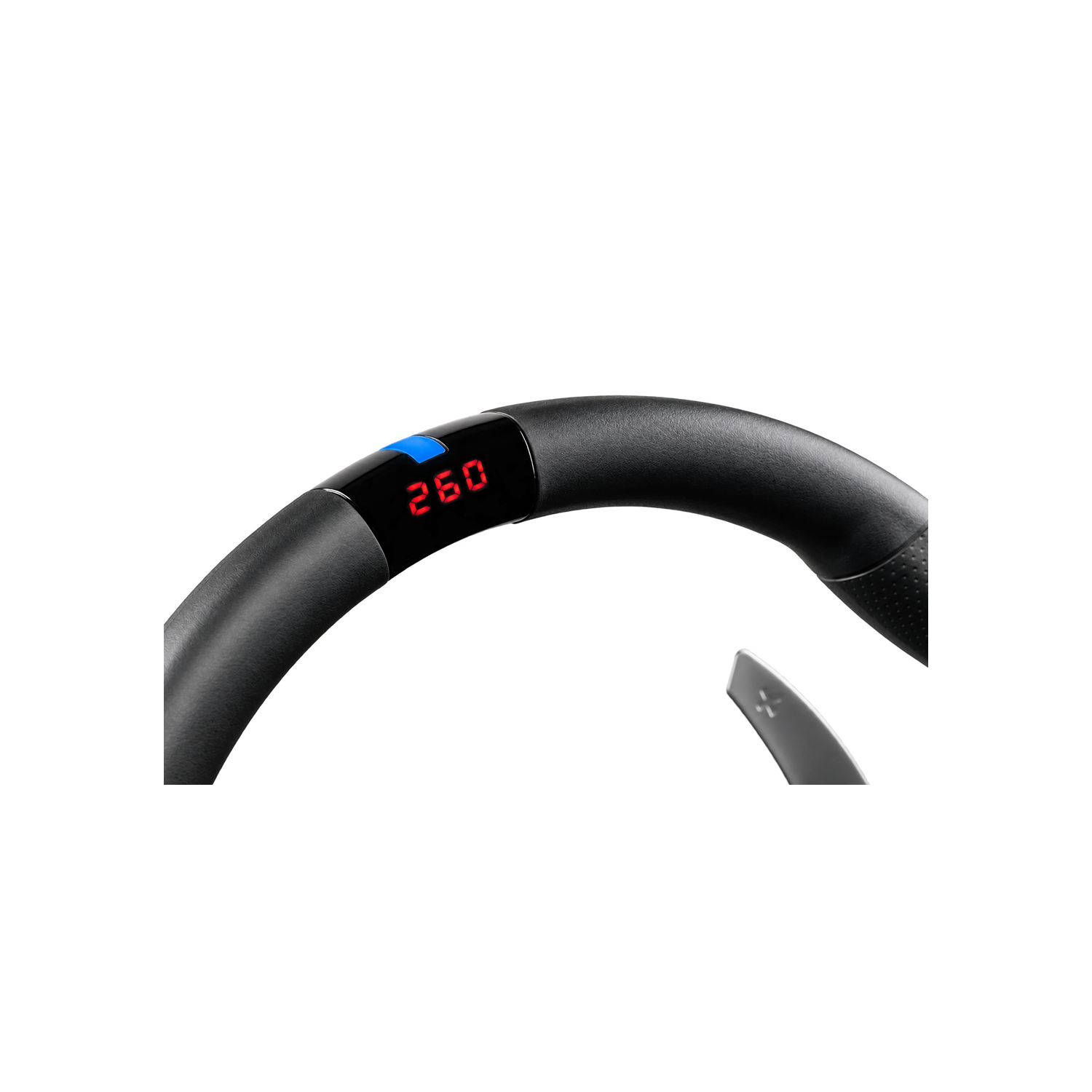 Close detail of the Fanatec CSL Steering Wheel P1 V2 QR2 Lite display